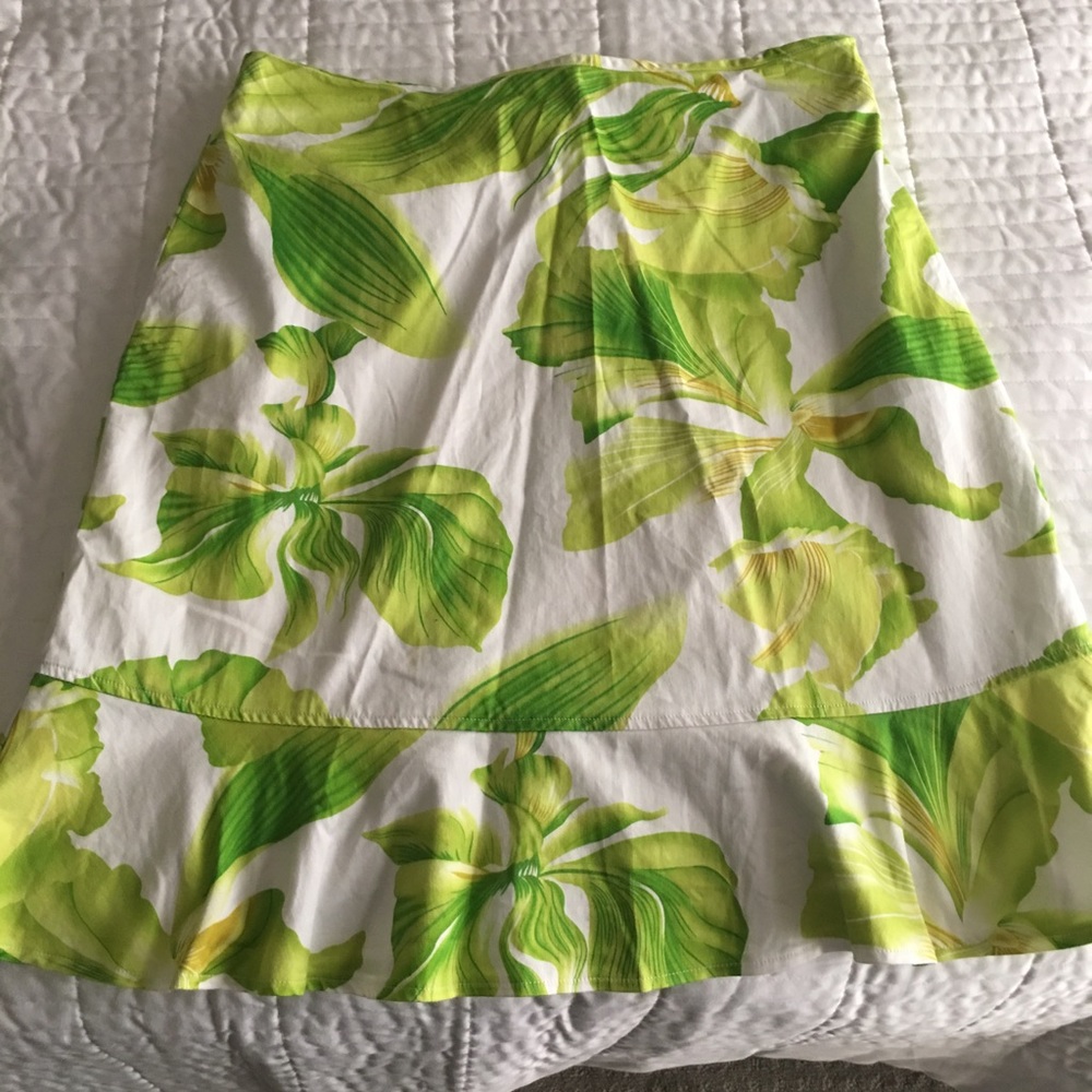 Skirt - green leaf a-line